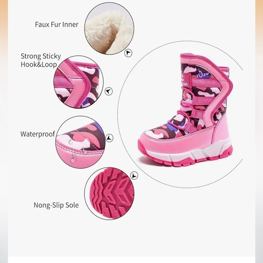 Pink Camo GUBARUN Hobibear Snow Boots size 2